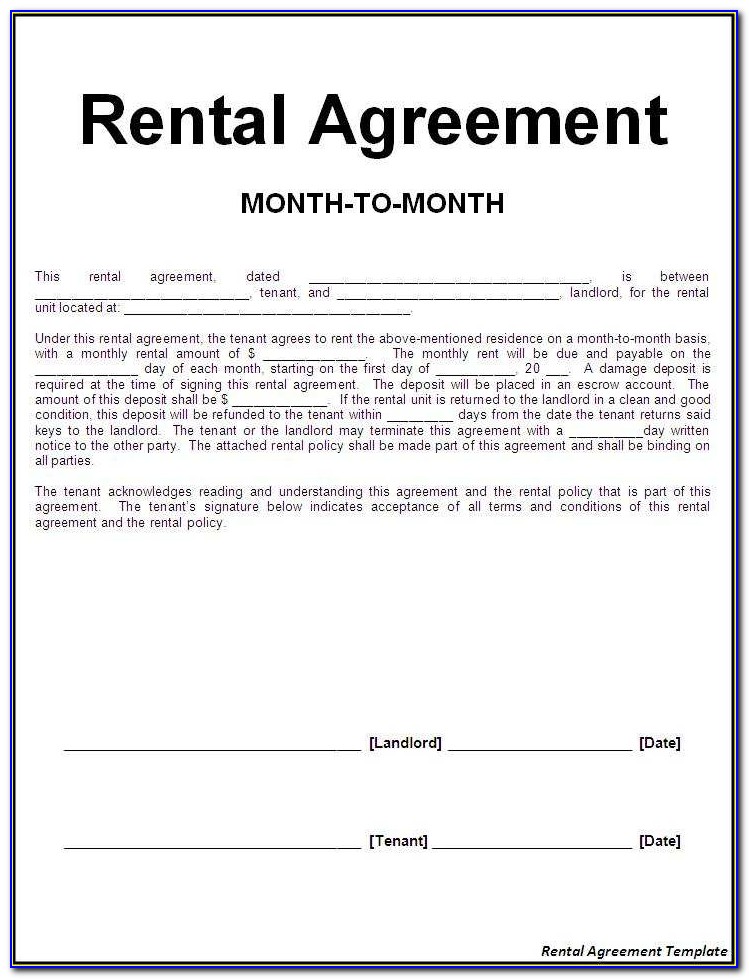 Free Rental Agreement Forms Microsoft Word
