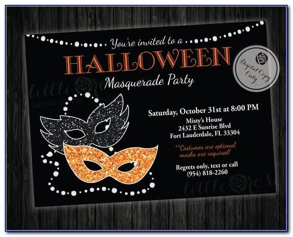 Halloween Masquerade Party Invitation Templates