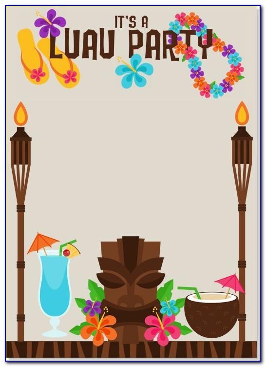 Hawaiian Luau Party Invitation Template Free