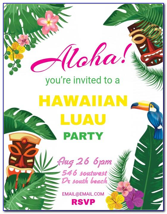 Hawaiian Themed Invitation Wording