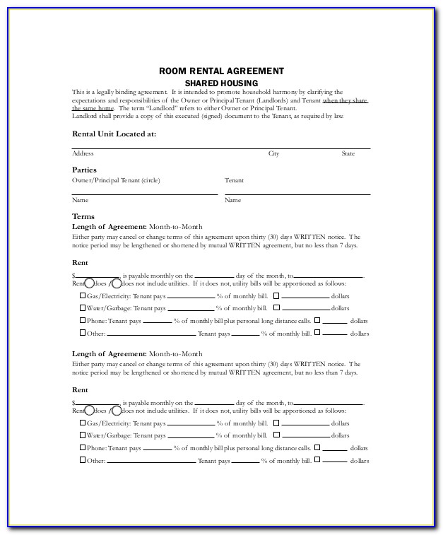 House Lease Agreement Template Free