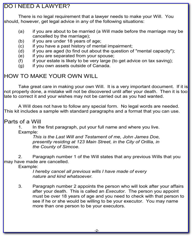 Joint Last Will And Testament Template South Africa