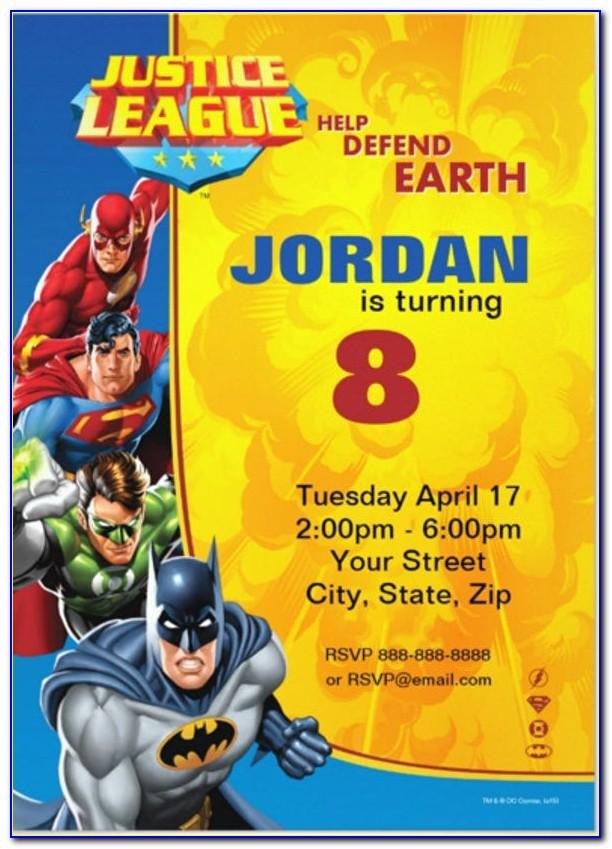 Justice League Invitation Template Free