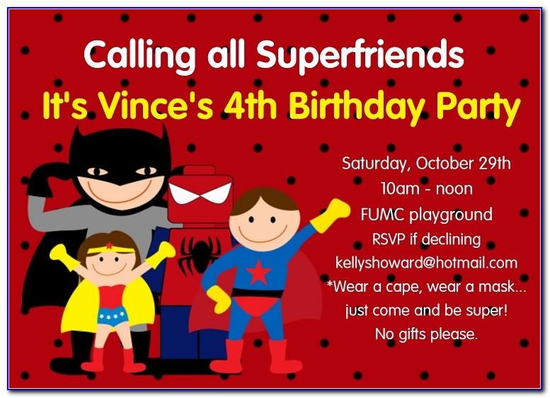 Justice League Party Invite Template