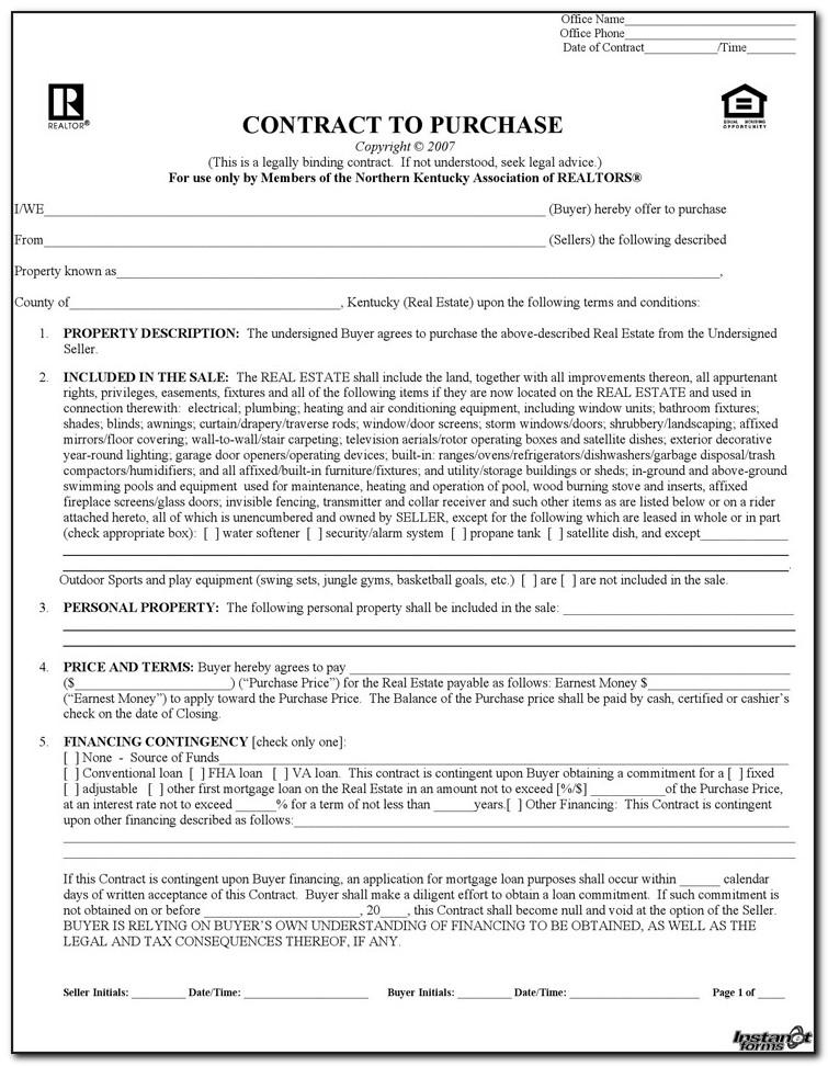 Land Contract Forms Indiana