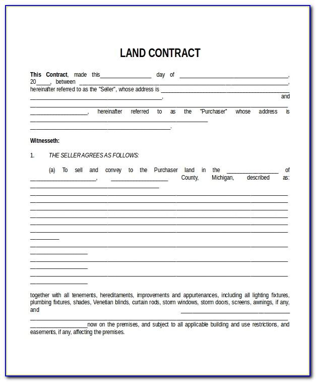 Land Contract Sample Michigan
