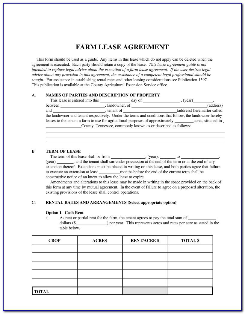 Land Contract Template Tennessee