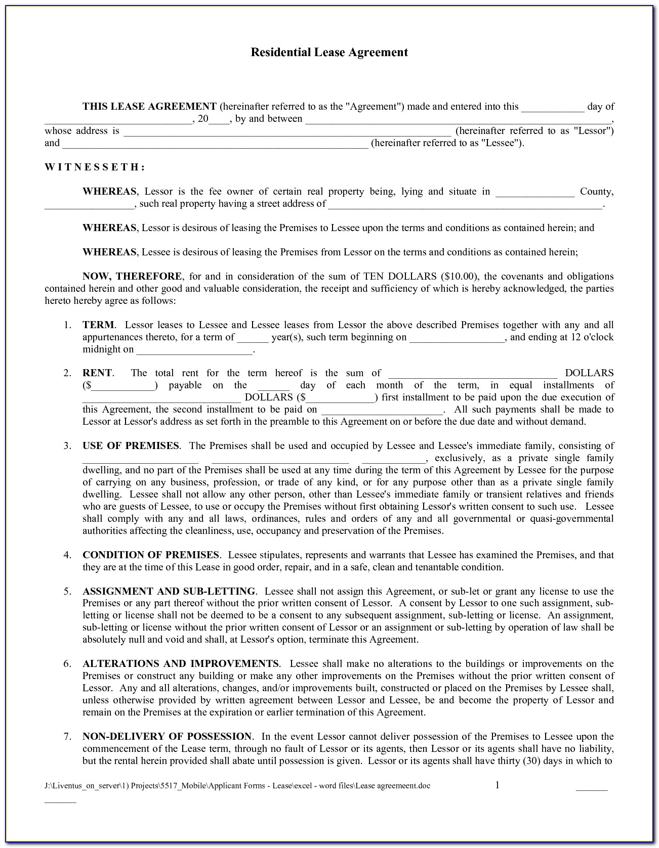Land Lease Agreement Template Free