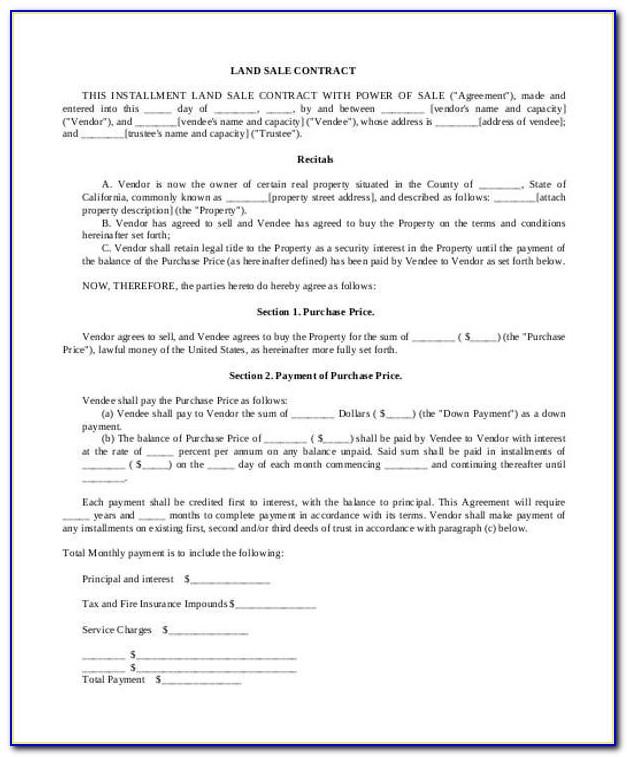 Land Sale Agreement Form