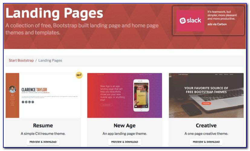 Landing Page Bootstrap Templates