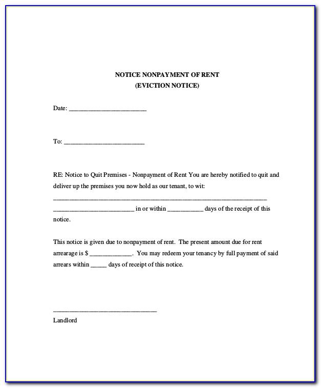 Landlord Tenant Eviction Notice Form