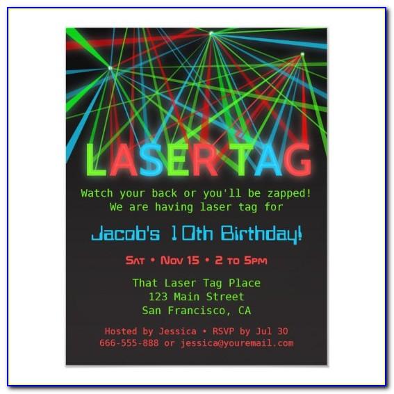 Laser Tag And Bowling Party Invitations Template Free