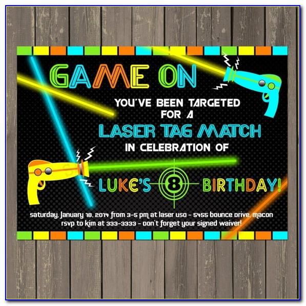 Laser Tag Birthday Party Invitation Template