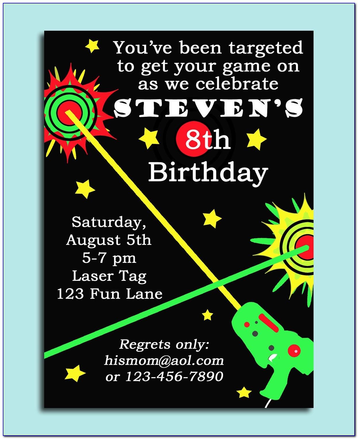 Laser Tag Party Invitations Template Free