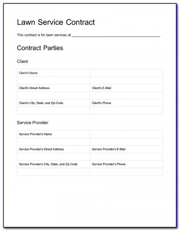 Lawn Care Contract Form