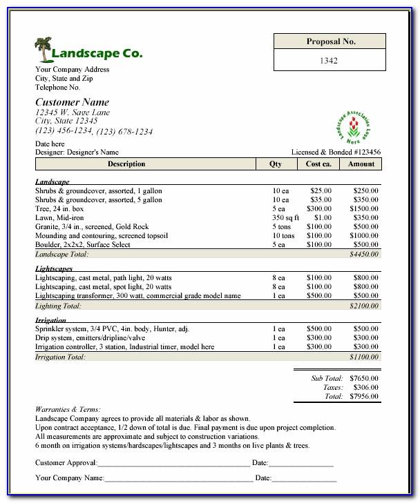 Lawn Care Contract Template Free