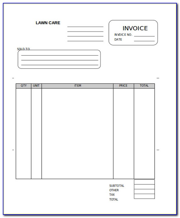 Lawn Care Invoice Template Pdf