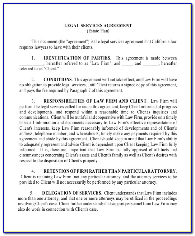 Lawyer Retainer Agreement Form