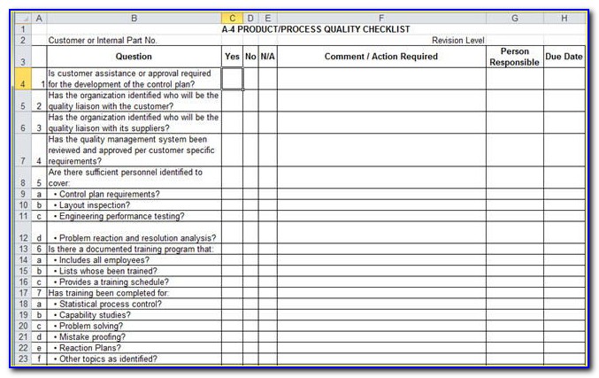 Layered Process Audit Checklist Examples