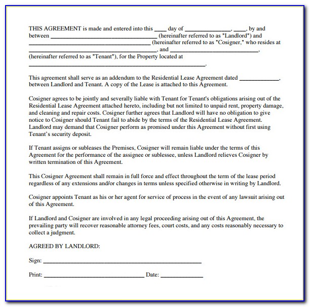 Lease Agreement Form Tx