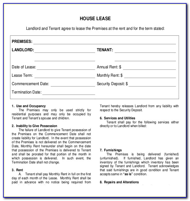 Lease Agreement Form Uk