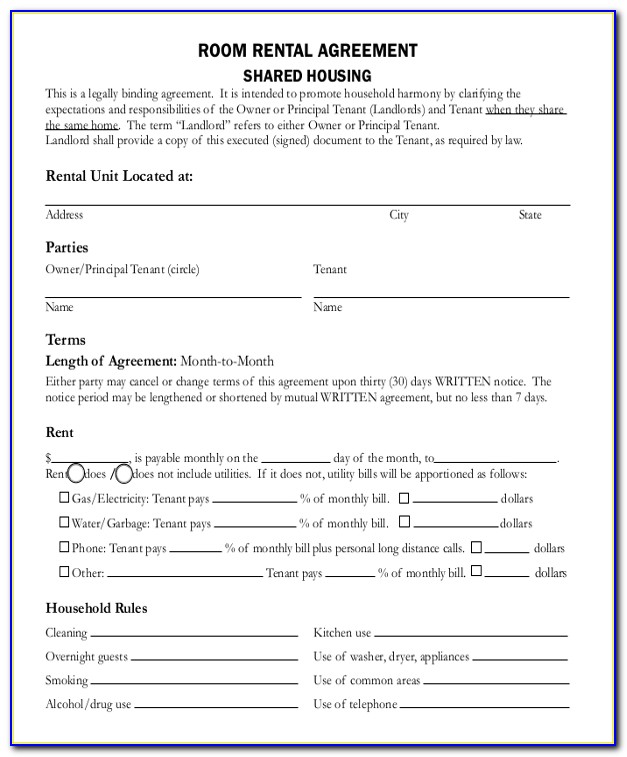 Lease Agreement Template Pdf Free