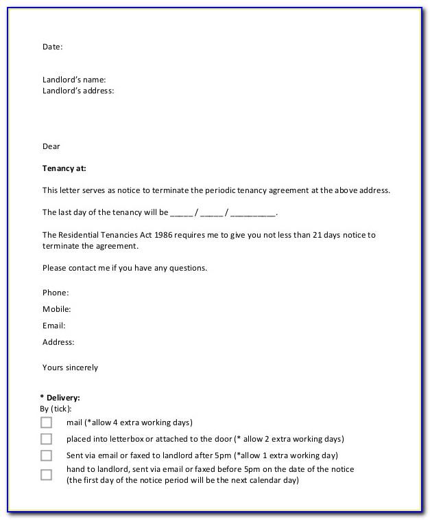 Lease Agreement Termination Letter Format
