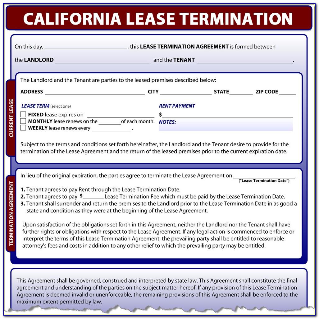 Lease Termination Agreement Form California