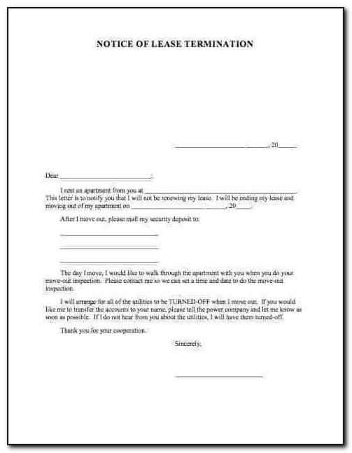 Lease Termination Form Letter