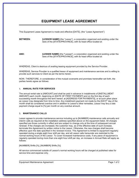 Lease To Own Contract Template