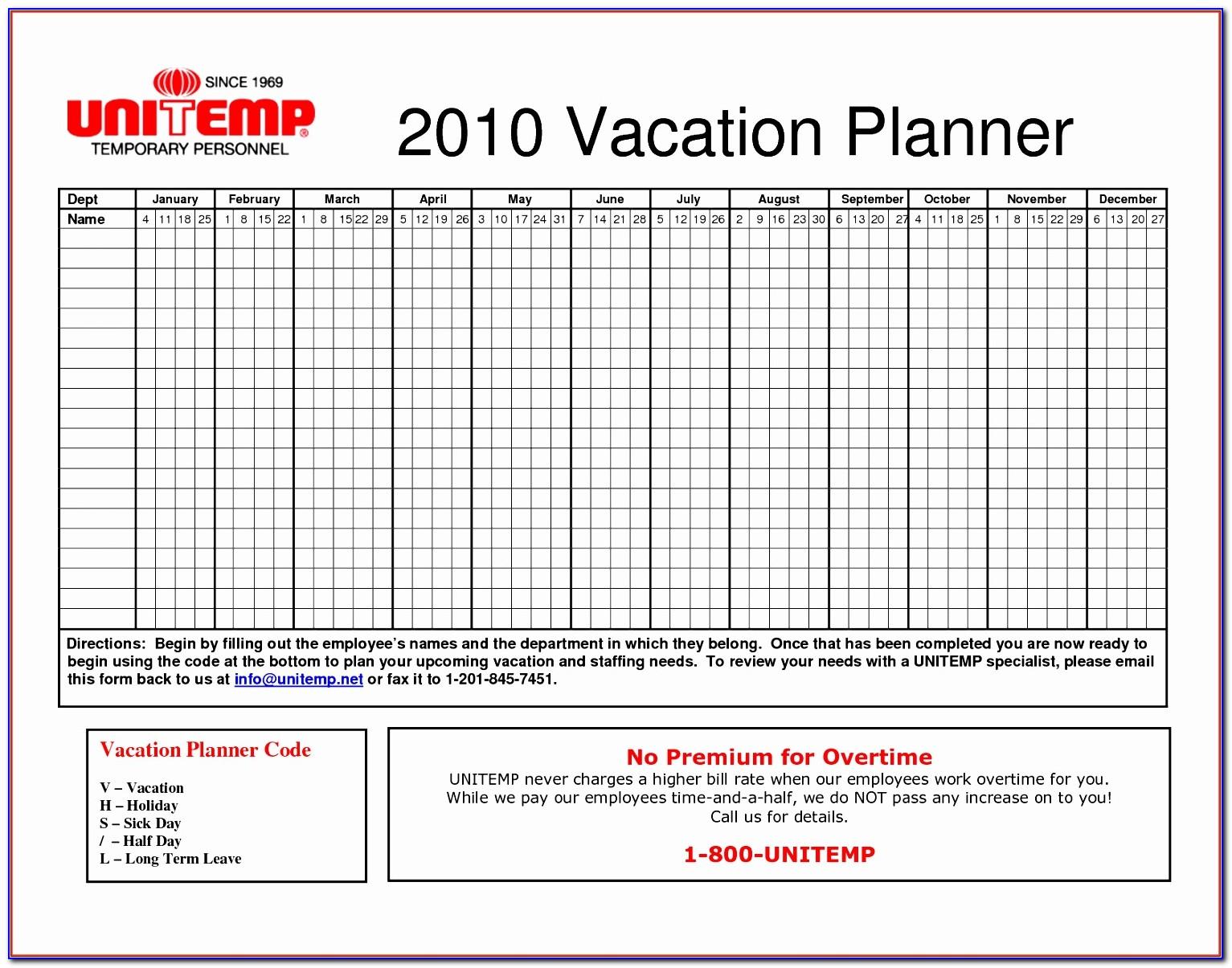 Leave Planner Format Excel