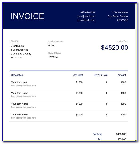 Legal Services Invoice Template Word