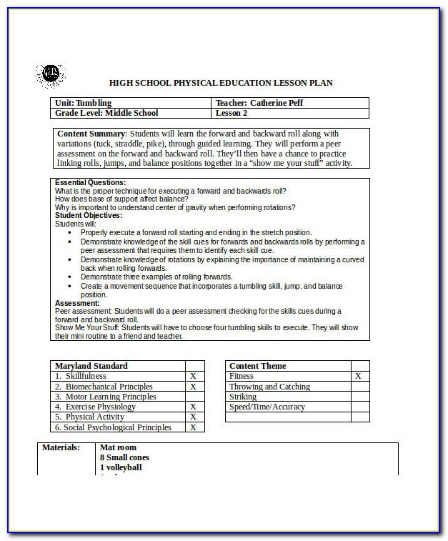 Lesson Observation Planning Template