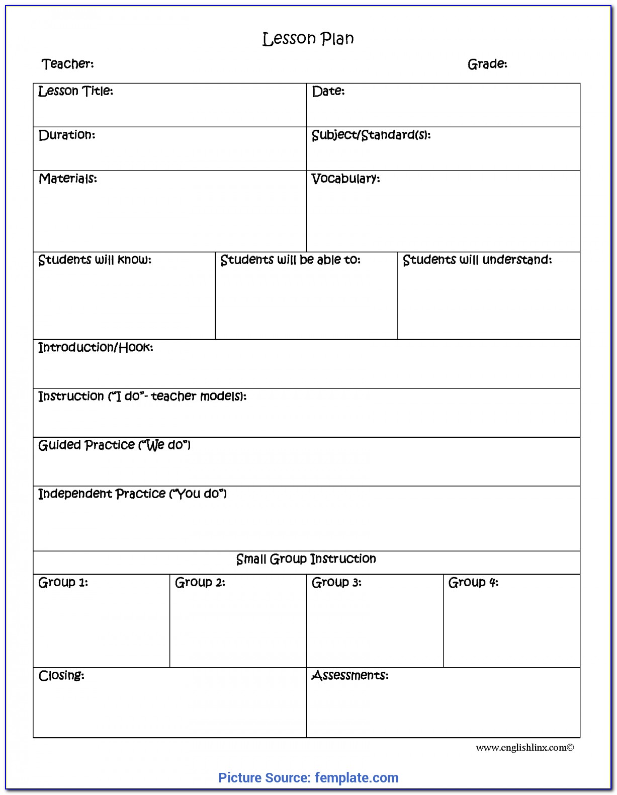Lesson Plan Template For High School Science Teachers