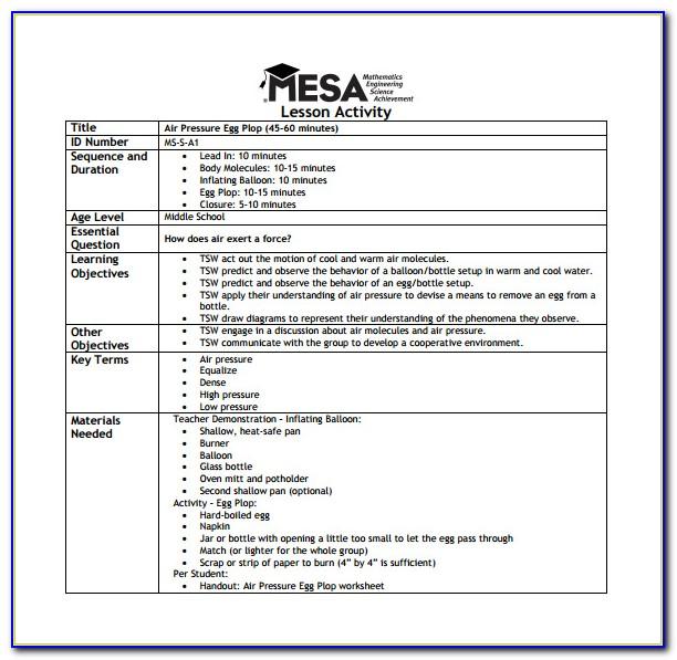 Lesson Plan Template For Middle School Social Studies