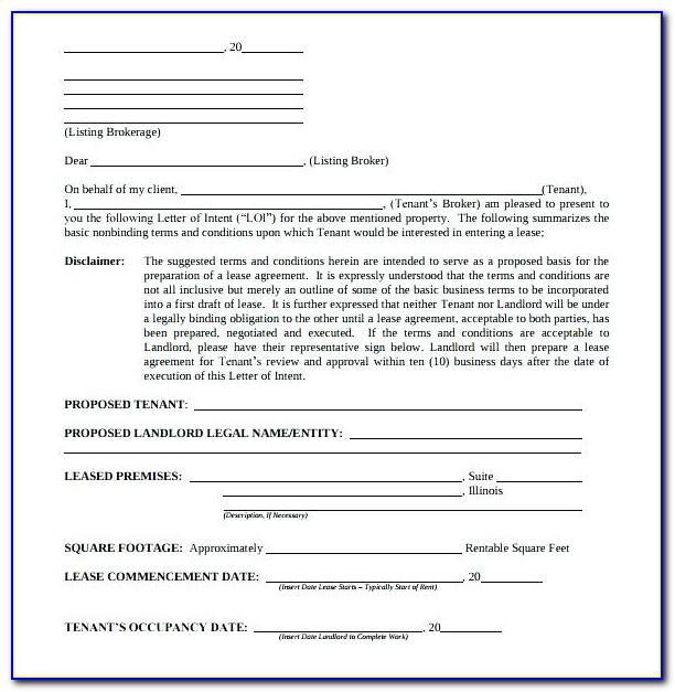 Letter Of Intent To Lease Commercial Property Pdf