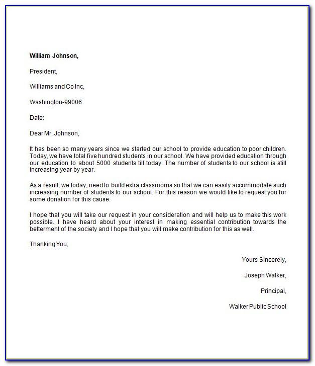 Letter Requesting Donations Template