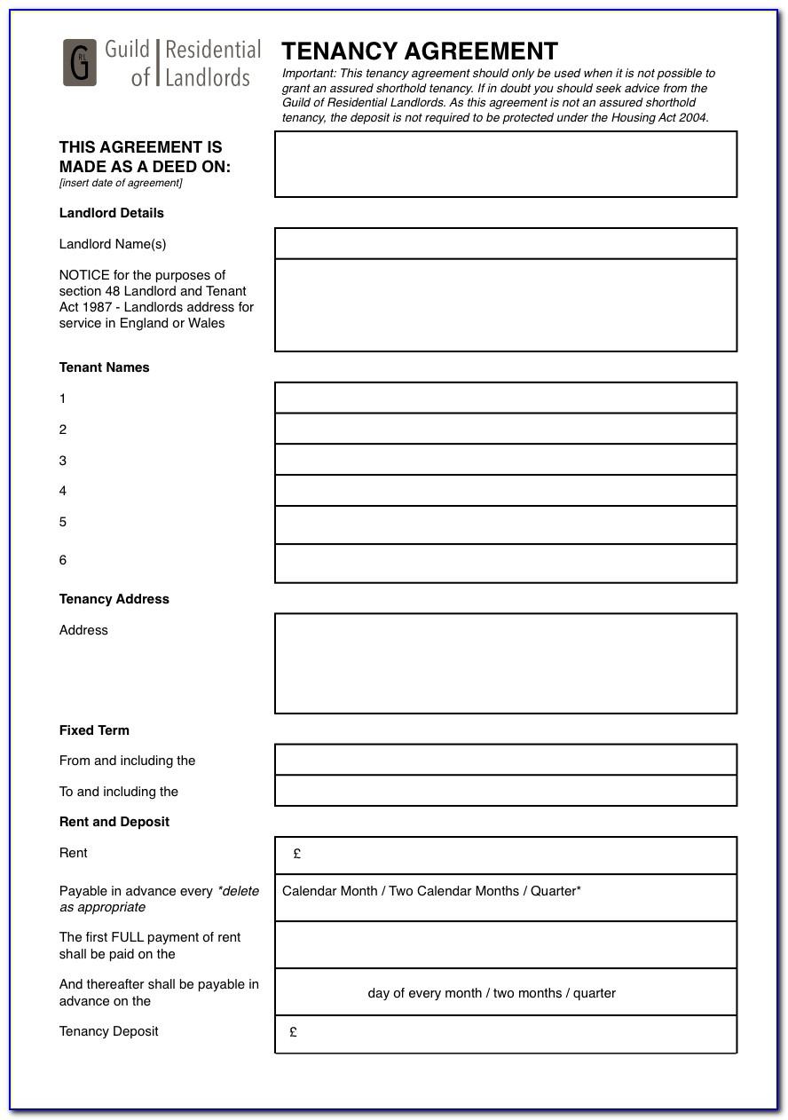 Letting Agreement Template Uk