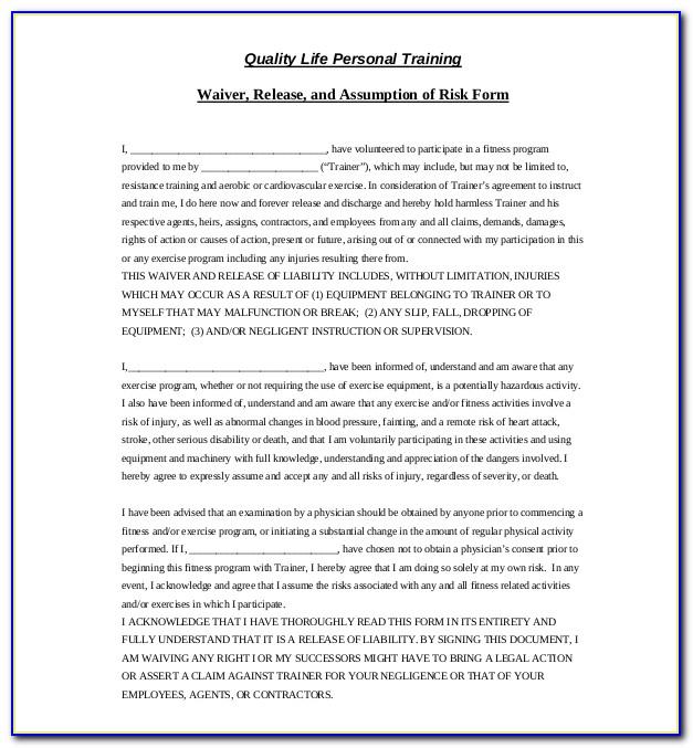 Liability Waiver Template Free