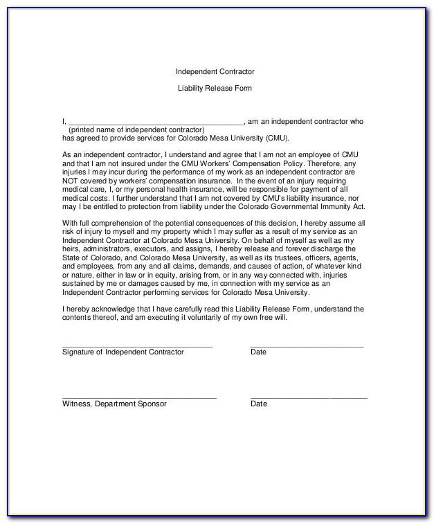 Liability Waiver Template Word