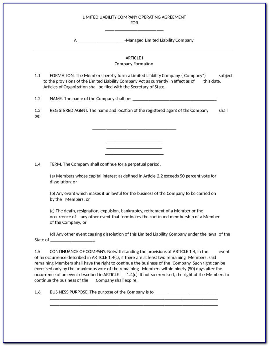 Limited Liability Partnership Agreement Template Singapore