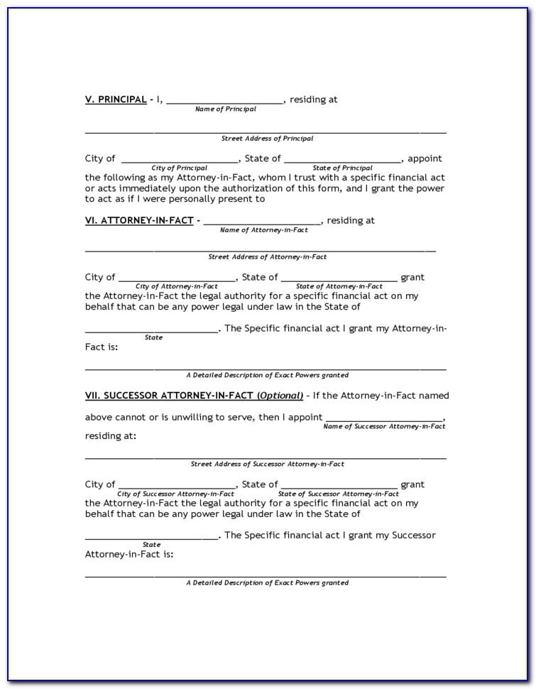 Limited Power Of Attorney Form Pa