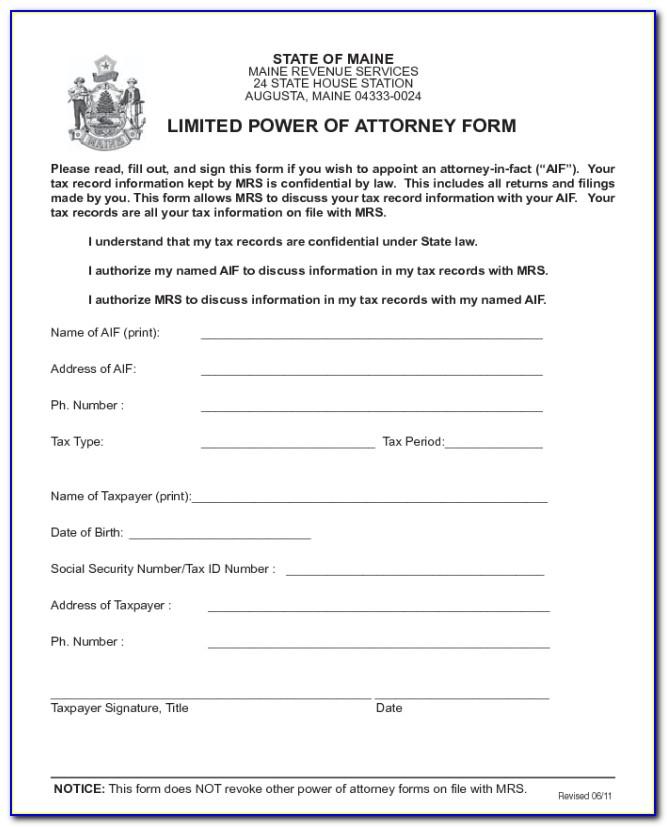 Limited Power Of Attorney Forms Free Download