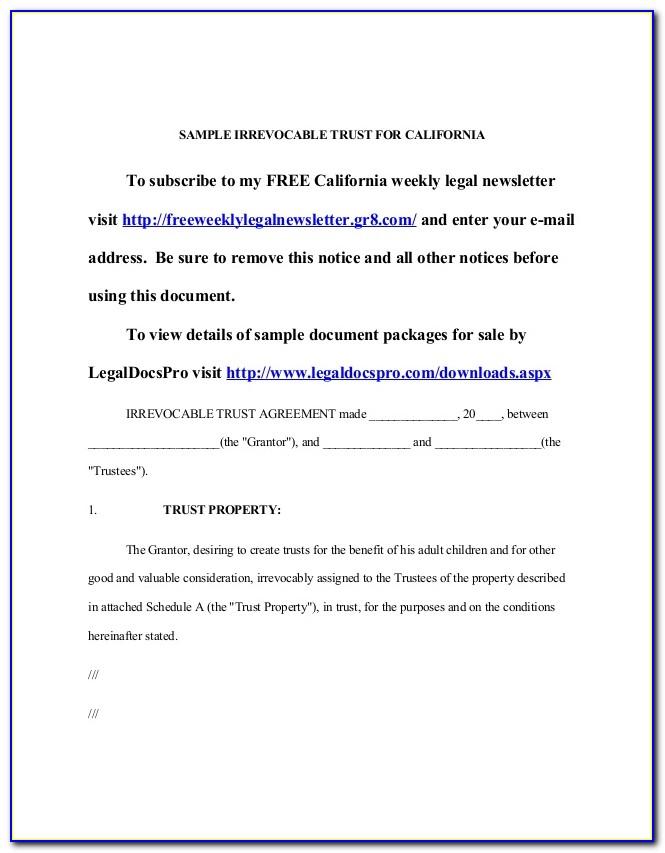 Living Agreement Contract Template