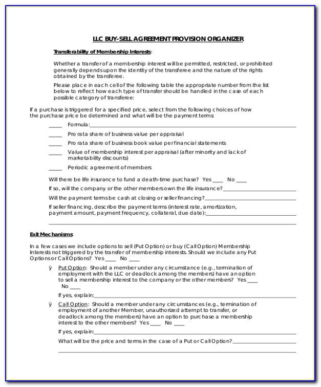 Llc Buyout Agreement Form