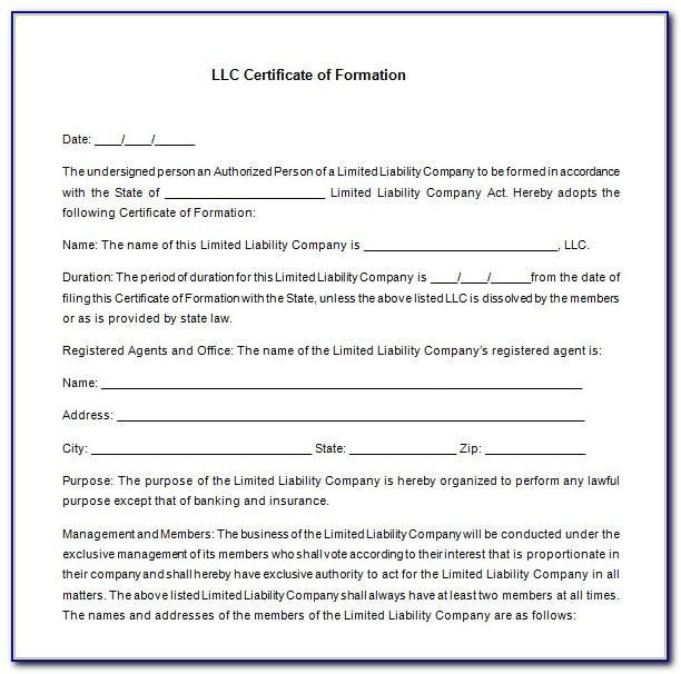 Llc Membership Certificate Template Free