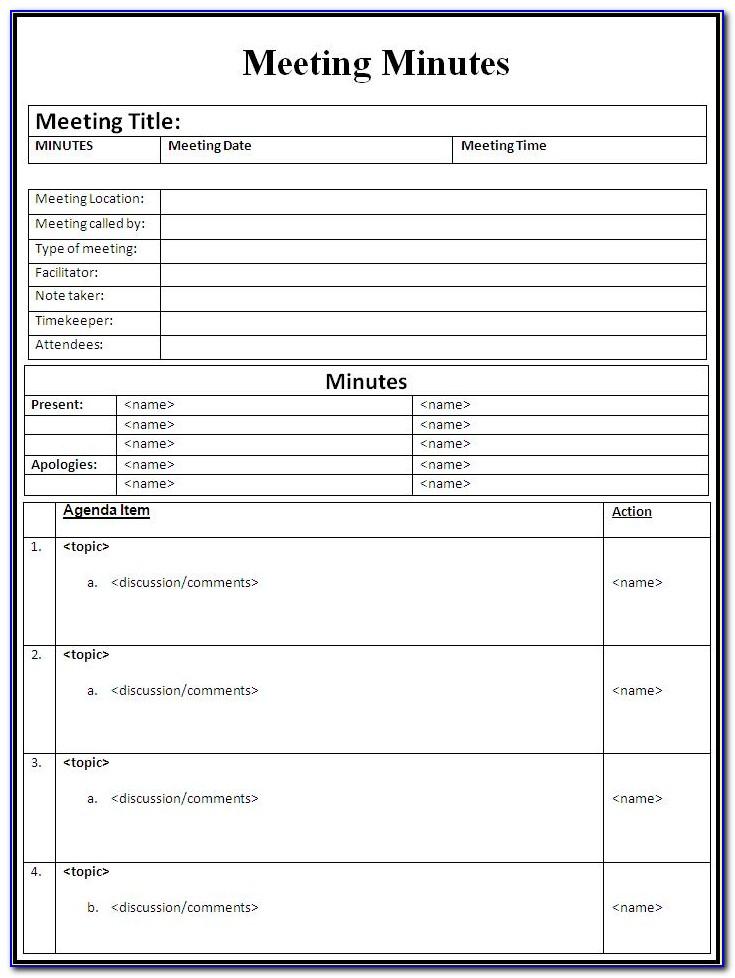 Printable Llc Meeting Minutes Template Printable Templates Free