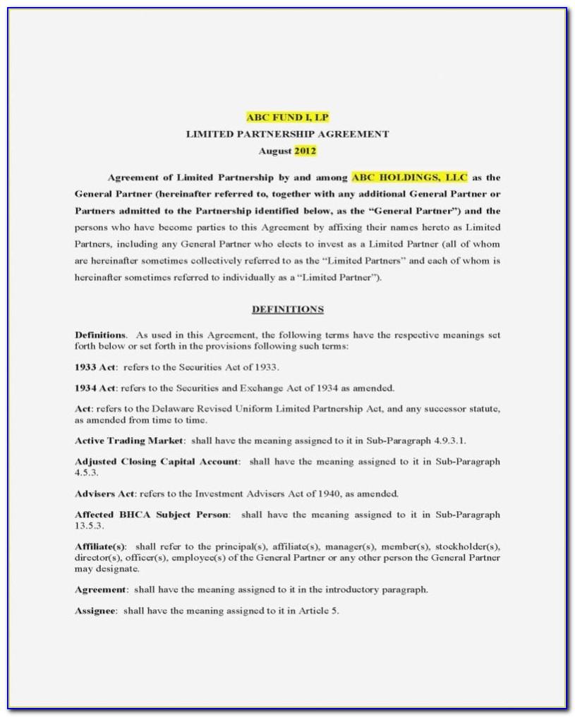 Llp Agreement Template India