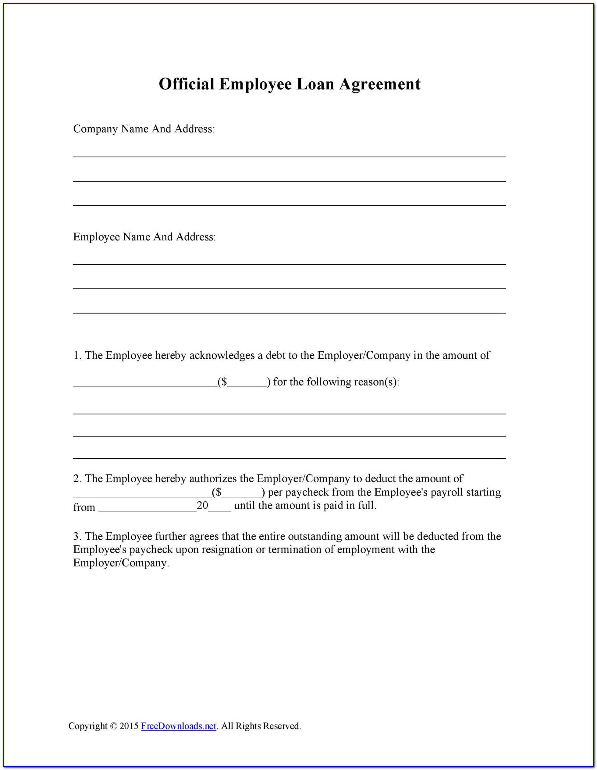 Loan Contract Template Free