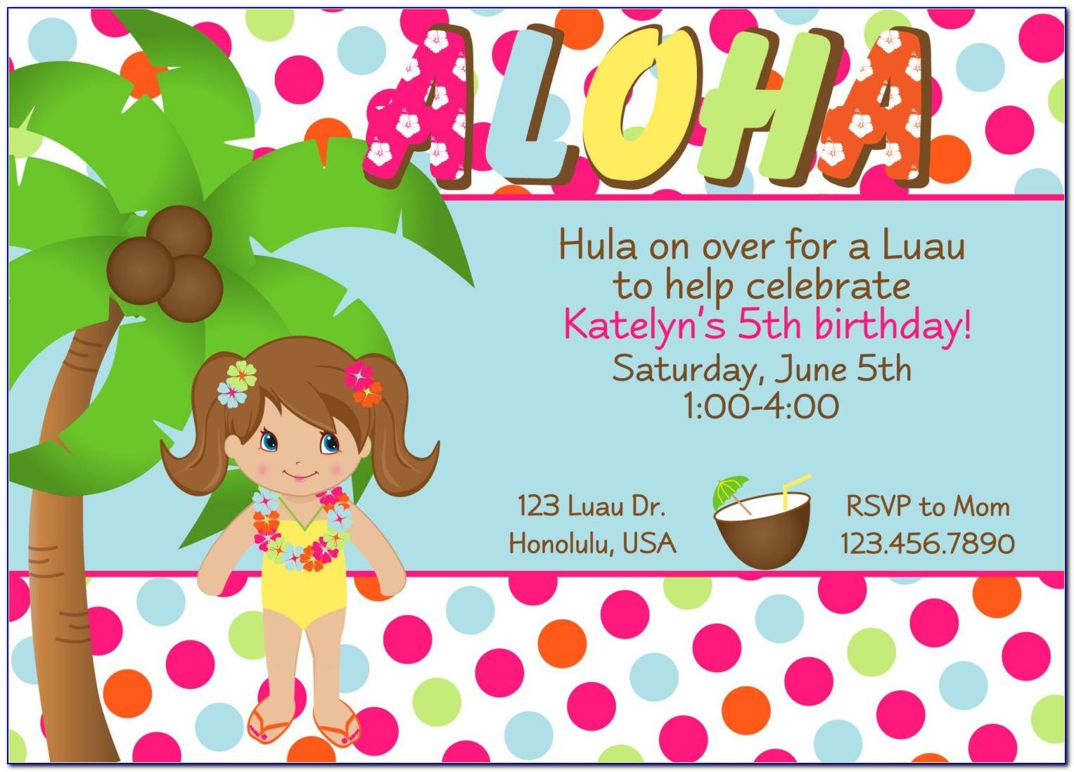 Luau Party Invitation Templates Free